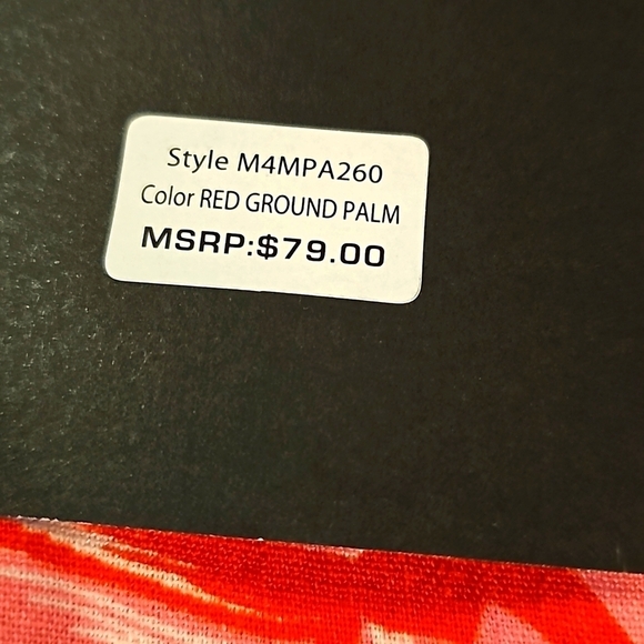 NWT Marc New York Linen Pull on Pant Elastic Waist Wide Leg Red Palm. Large - Picture 5 of 14